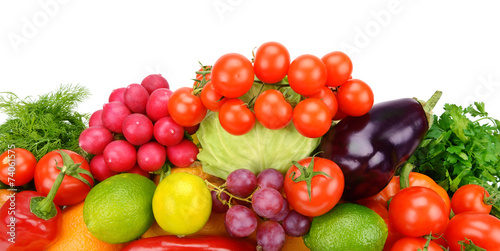 fruit and vegetable isolated on white background