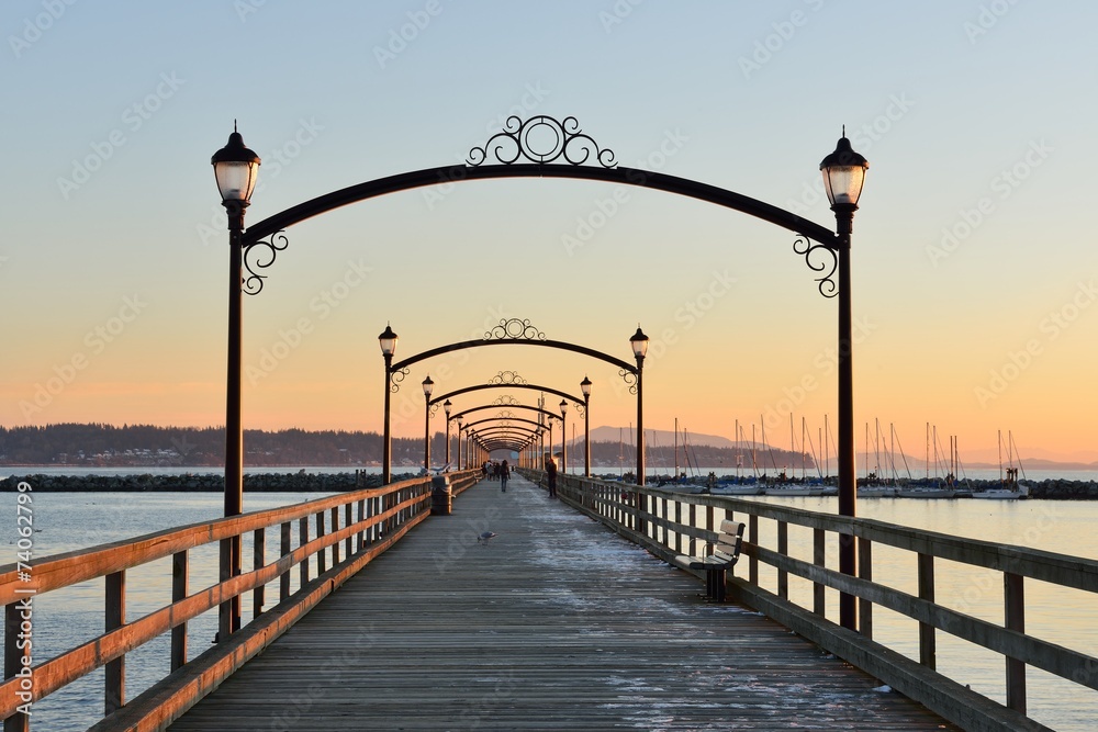 City of White Rock Pier at sunset