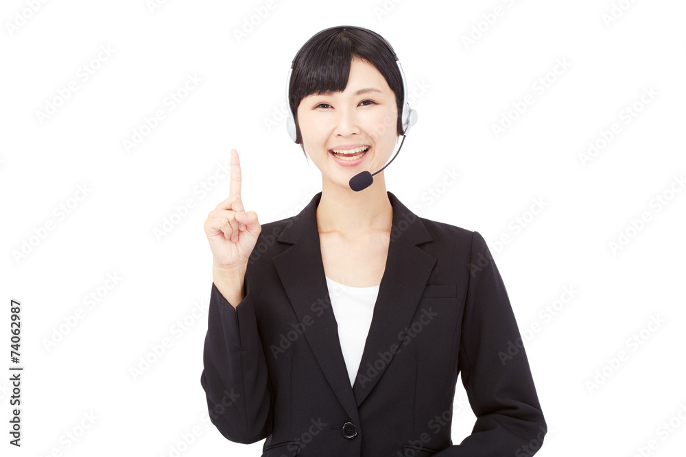 指差すオペレーター 指差すオペレーター