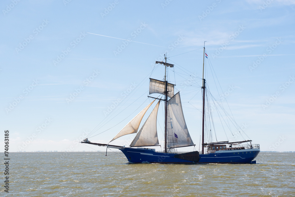 Clipper on Dutch wadden sea