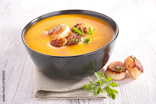 soup and scallop