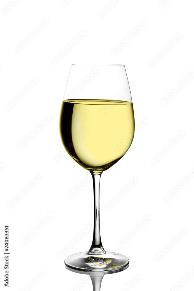 Wineglass with white wine