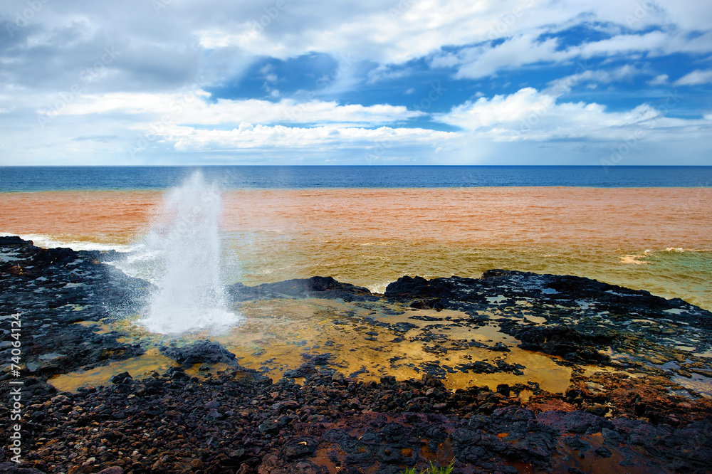 Fototapeta premium Spouting Horn of the Kauai, Hawaii
