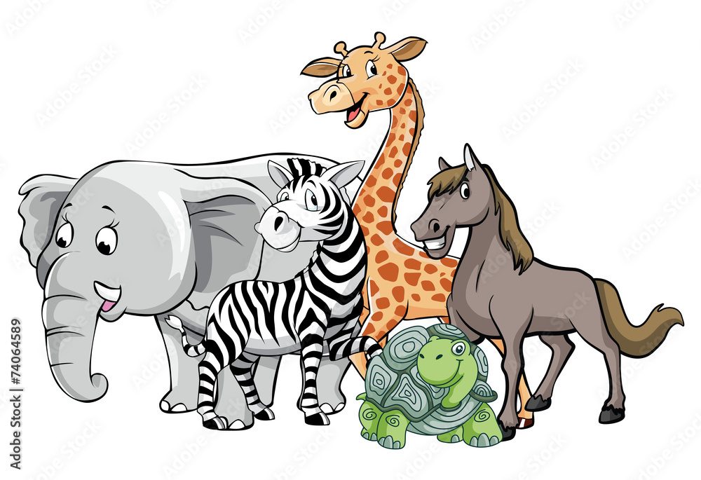 Naklejka premium animals safari group pose