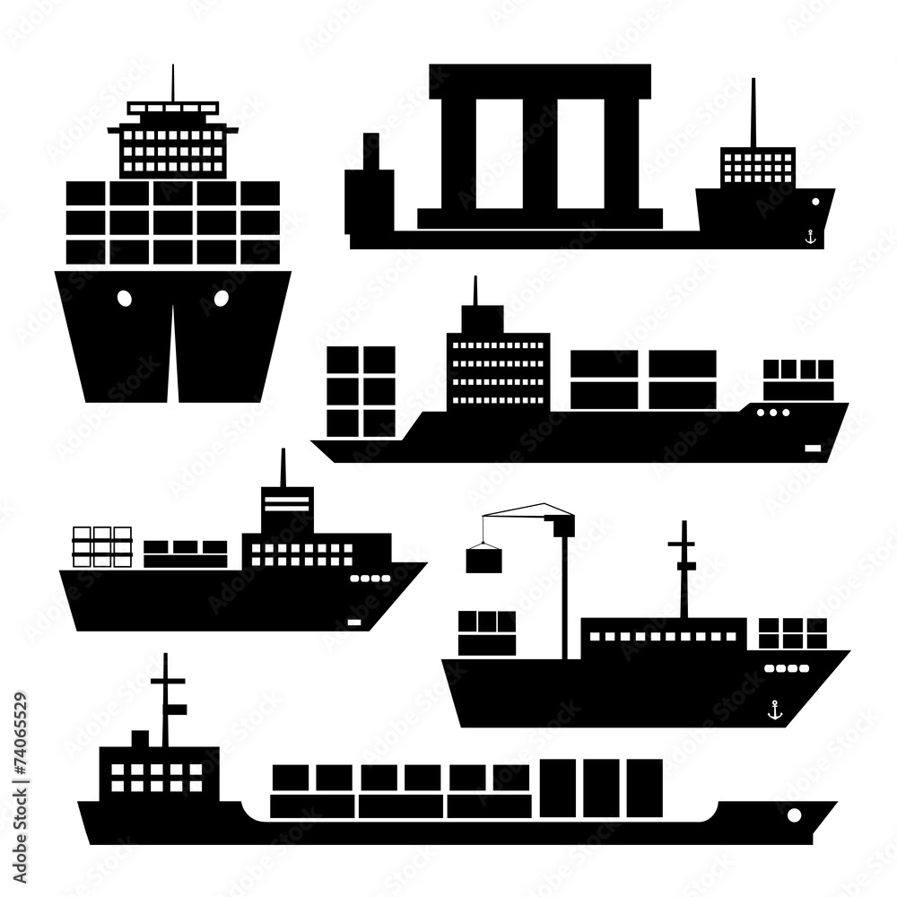 Obraz premium Transportation and shipping icons