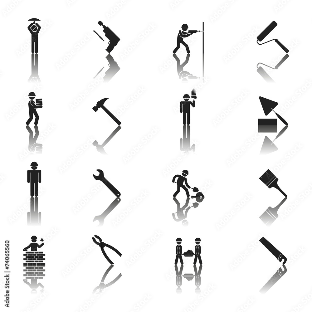 Construction worker icons Construction worker icons