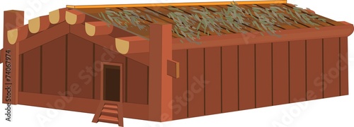Indian wooden hut