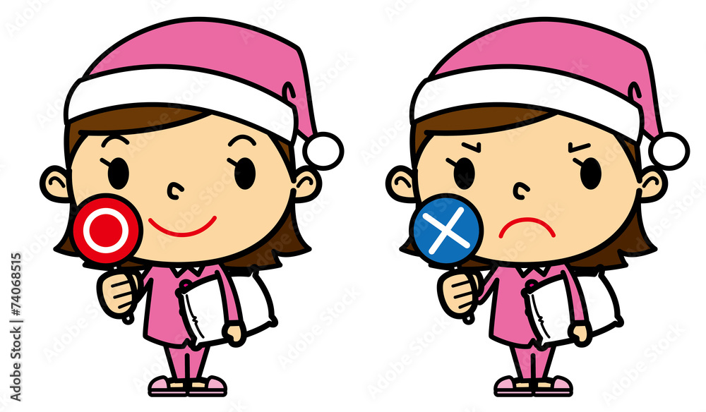 SD女性　パジャマ　マルバツ