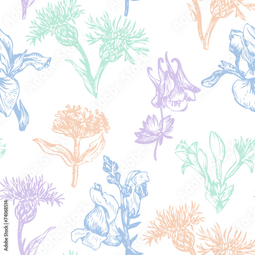vintage vector seamless floral pattern