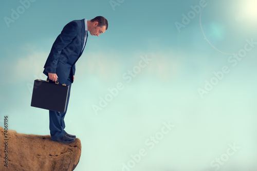 businessman gap worry fear obstacle