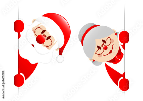 Santa & Wife Diagonal Banner