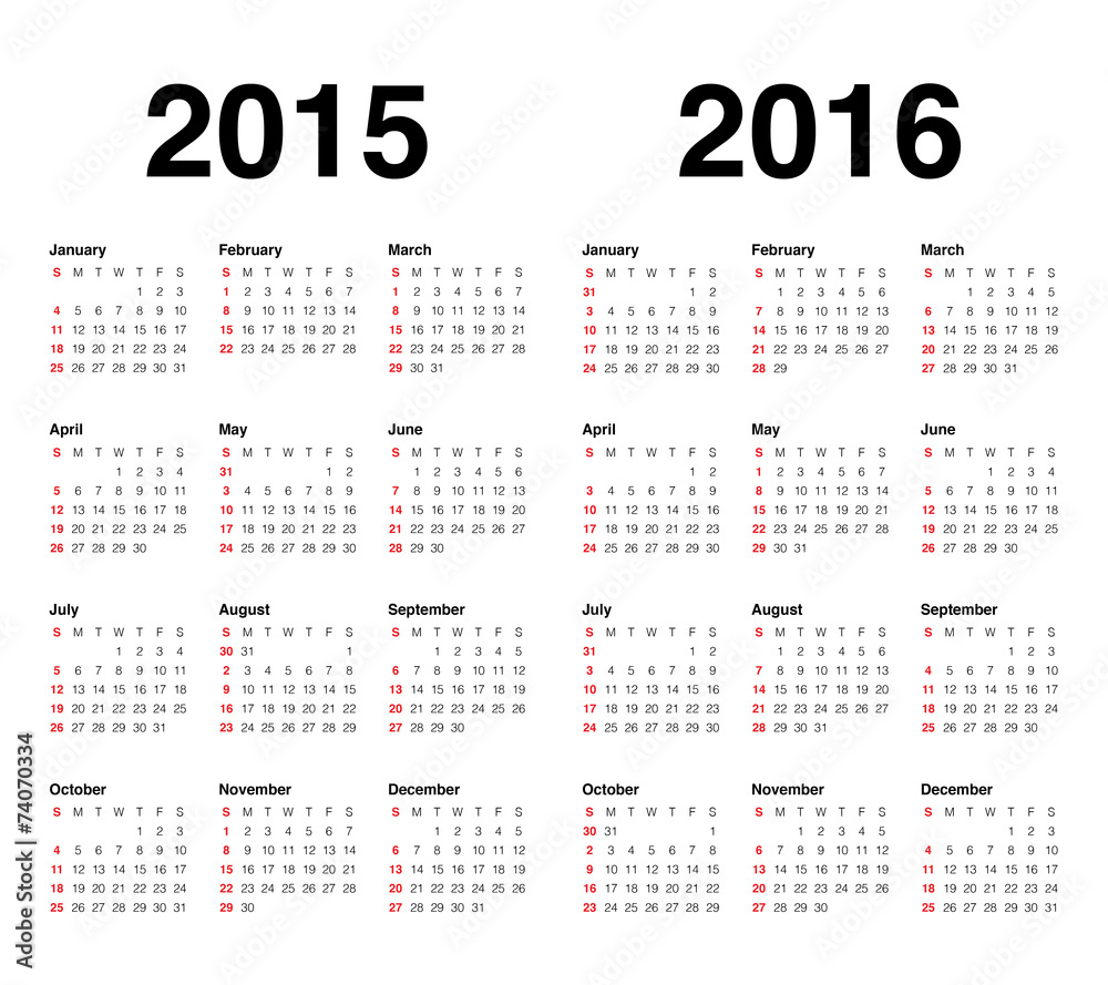 Calender 2015 and 2016 Calender 2015 and 2016