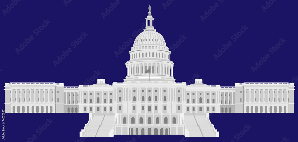 United States Capital Hill - Detailed Vector illustration