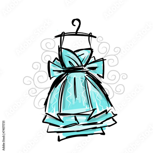 Dress on hangers, sketch for your design