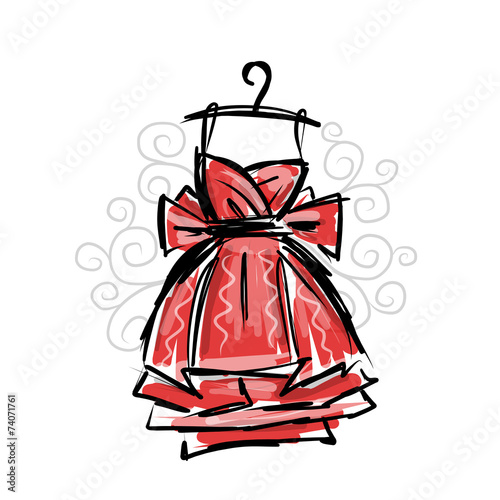 Dress on hangers, sketch for your design