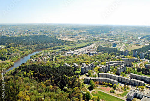 Vilnius city capital of Lithuania aerial view