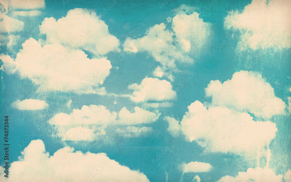 Vintage cloudy sky background - obrazy, fototapety, plakaty 