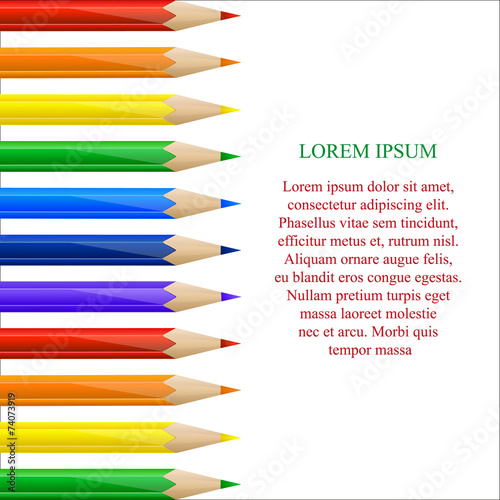 Left side border made of colorful pencils