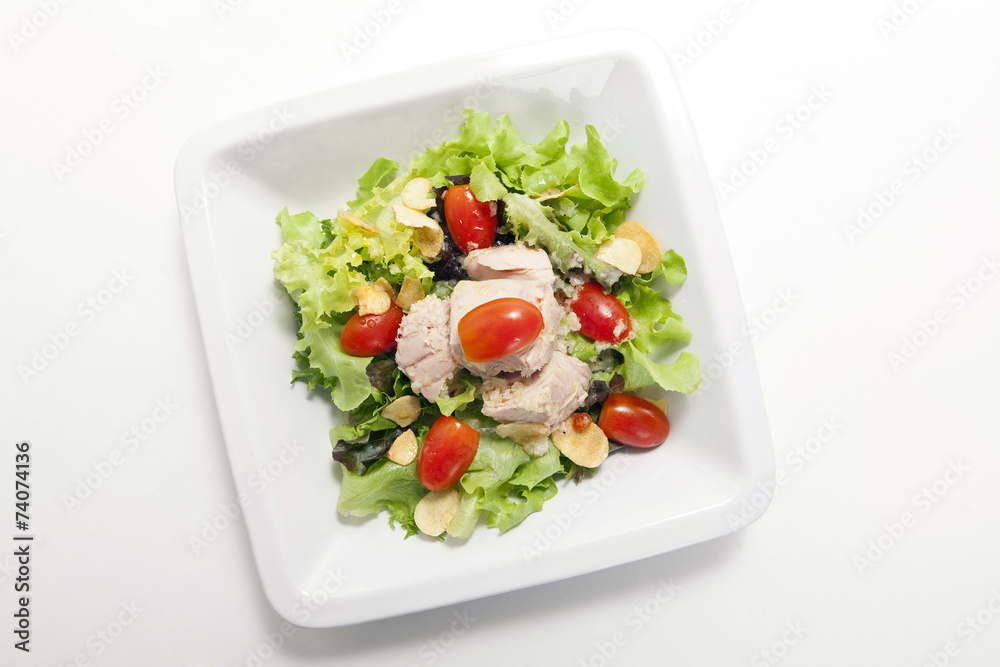 Tuna salad in white plate Tuna salad in white plate
