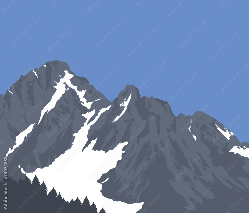 Snow capped mountains