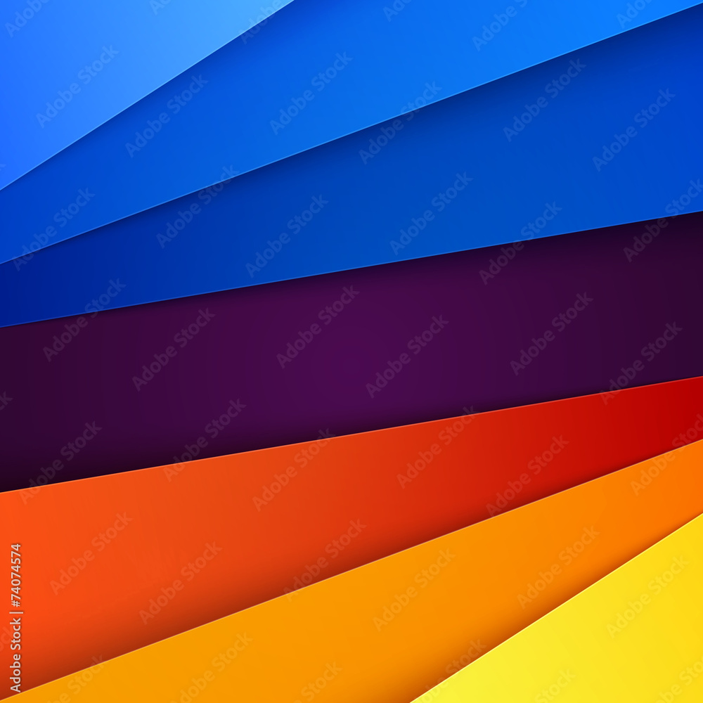 Obraz Red, orange, yellow and blue paper layers abstract background