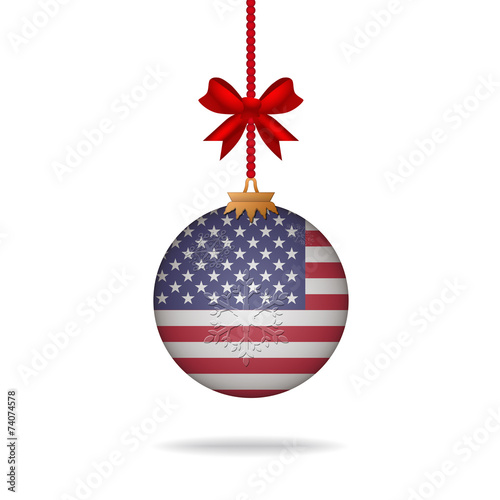 Christmas ball flag United States