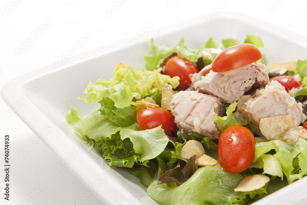 Tuna salad in white plate Tuna salad in white plate