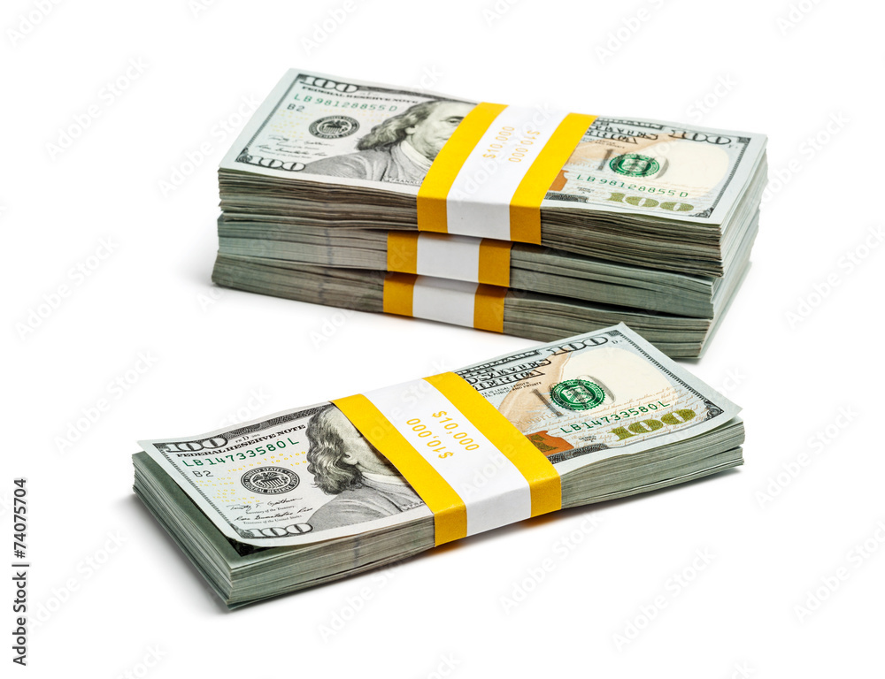 Bundles of 100 US dollars 2013 edition banknotes Bundles of 100 US dollars 2013 edition banknotes