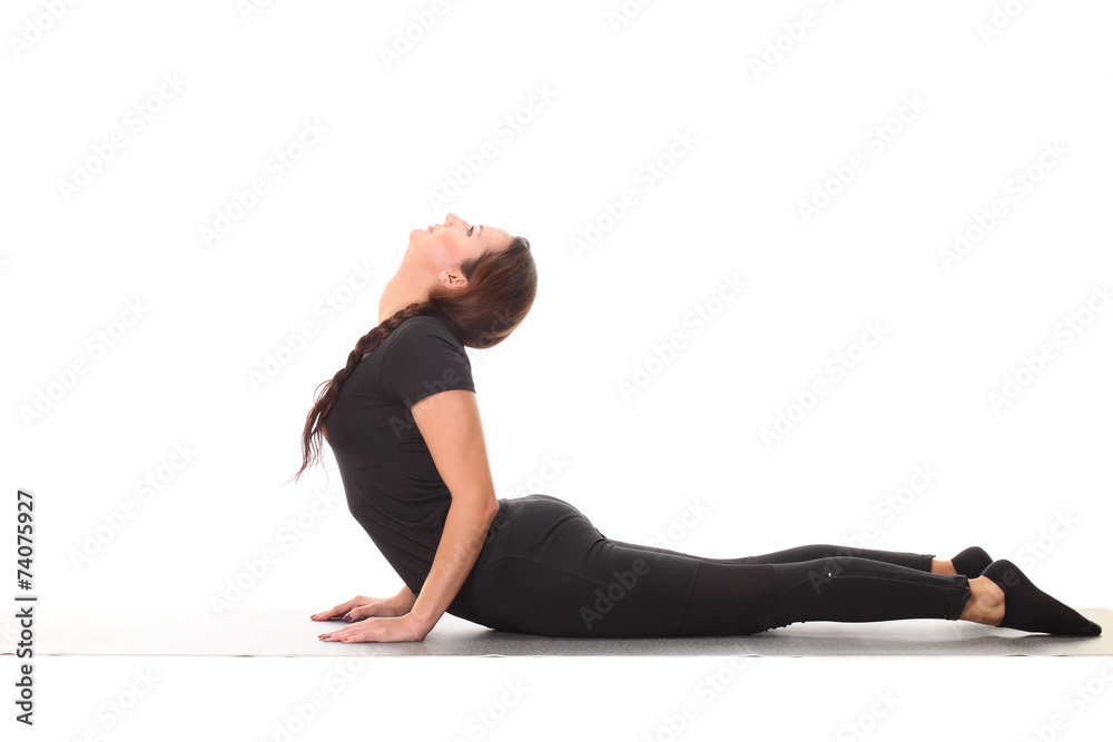 young flexible girl doing yoga