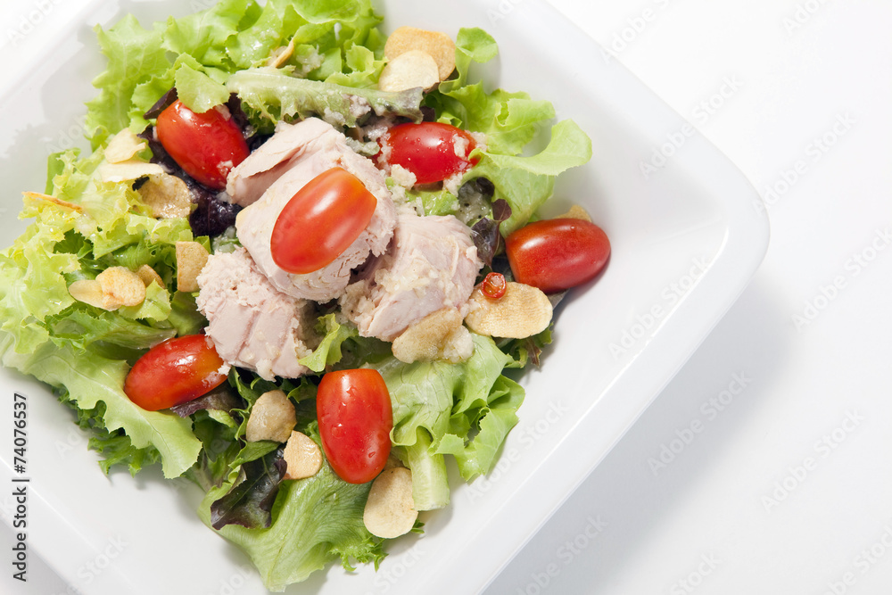 Tuna salad in white plate Tuna salad in white plate
