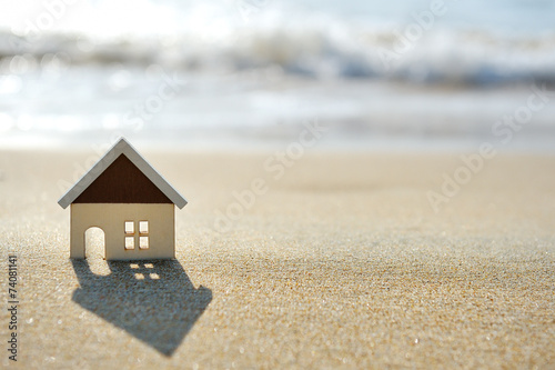 house on the sand beach near sea