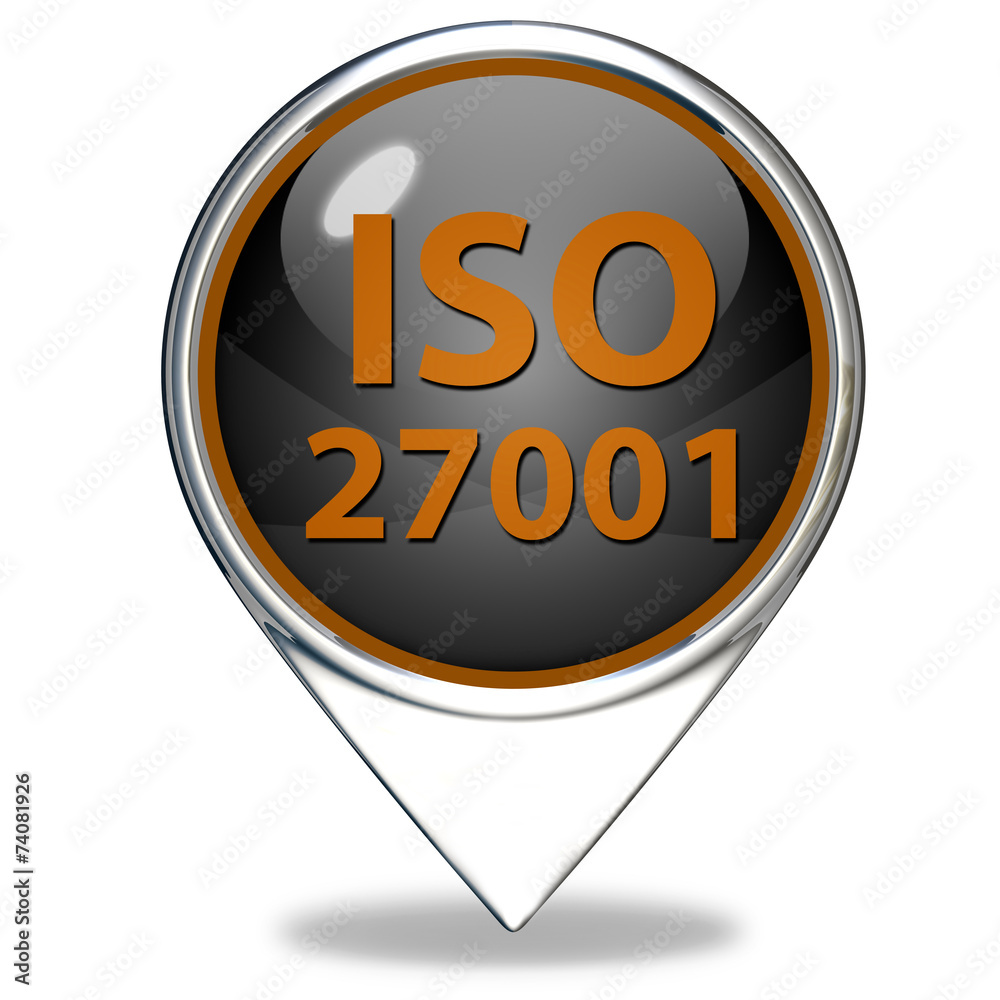 Iso 27001 pointer icon on white background Iso 27001 pointer icon on white background
