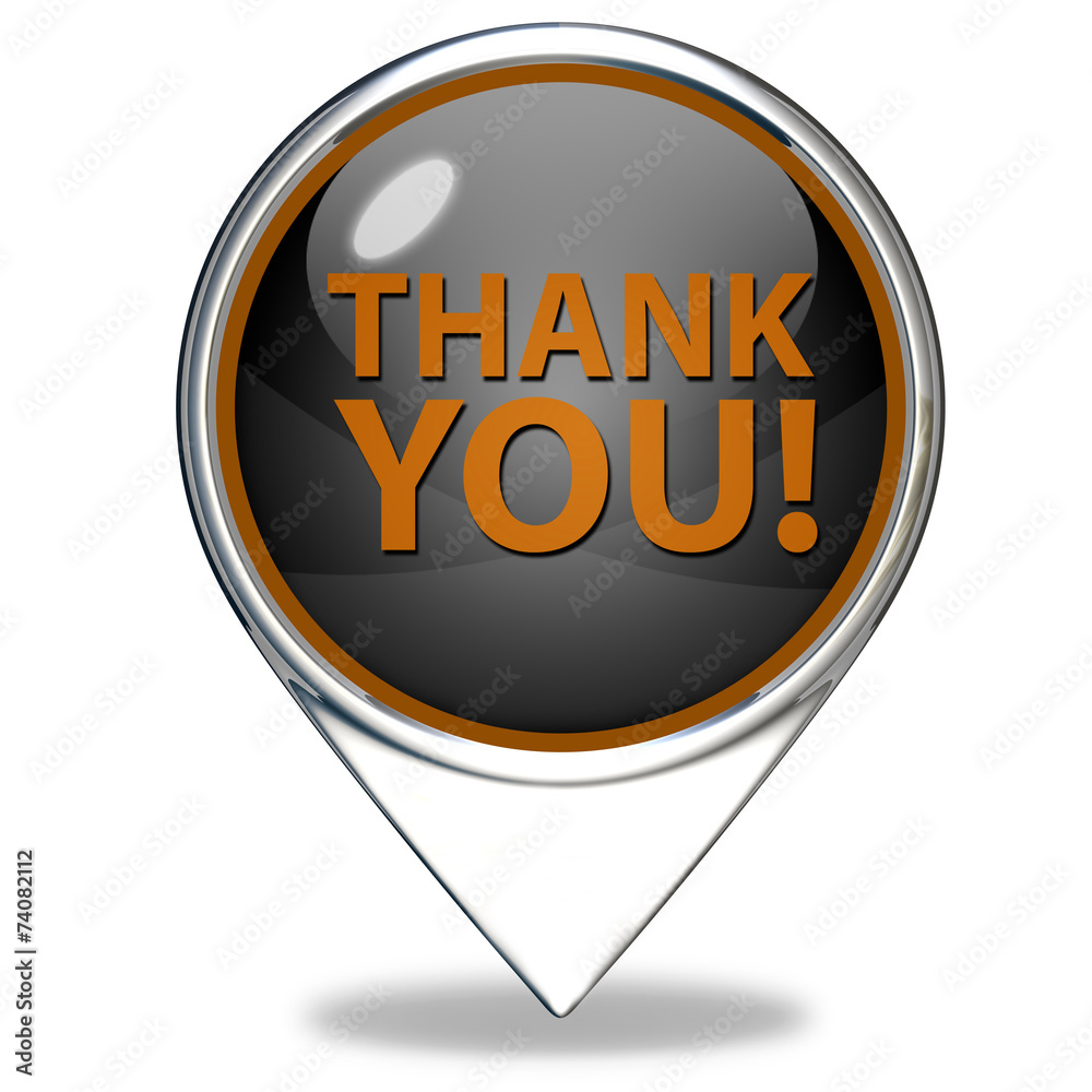 Thank you pointer icon on white background Thank you pointer icon on white background