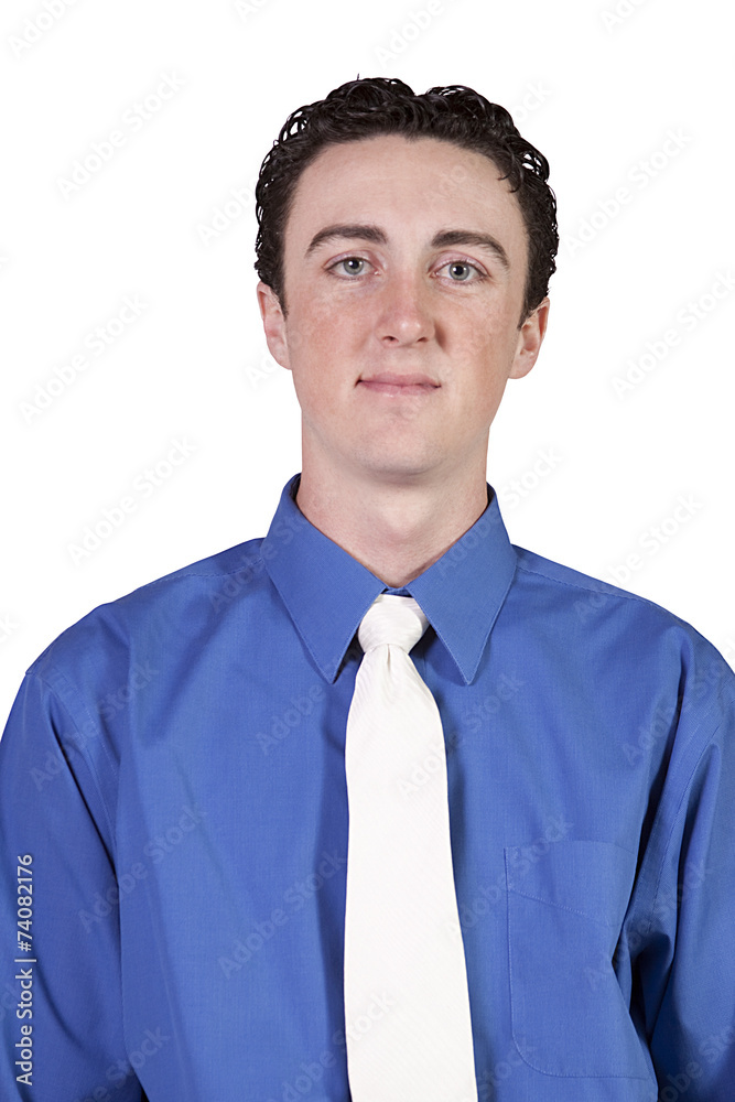 Close up of a young businessman - white background Close up of a young businessman - white background
