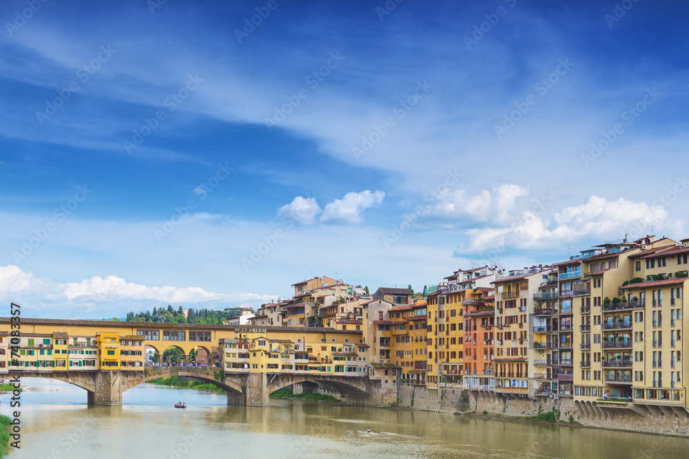 Bridge Ponte Vecchio on Arno River, Florence, Italy