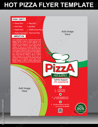 hot pizza flyer template