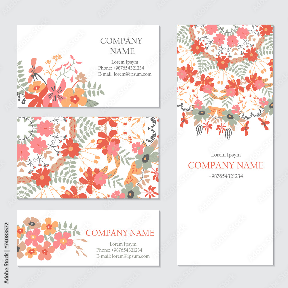 Set of business or invitation cards templates, corporate identit