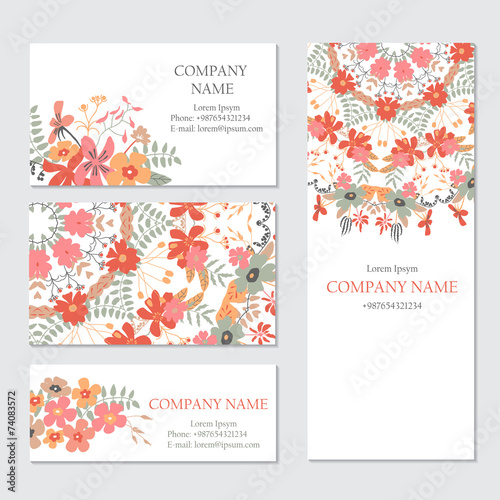 Set of business or invitation cards templates, corporate identit