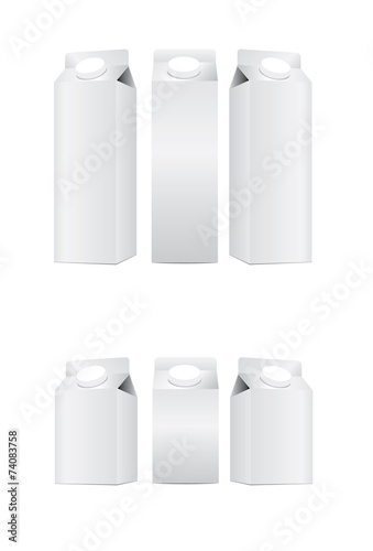 Milk box vector on white background