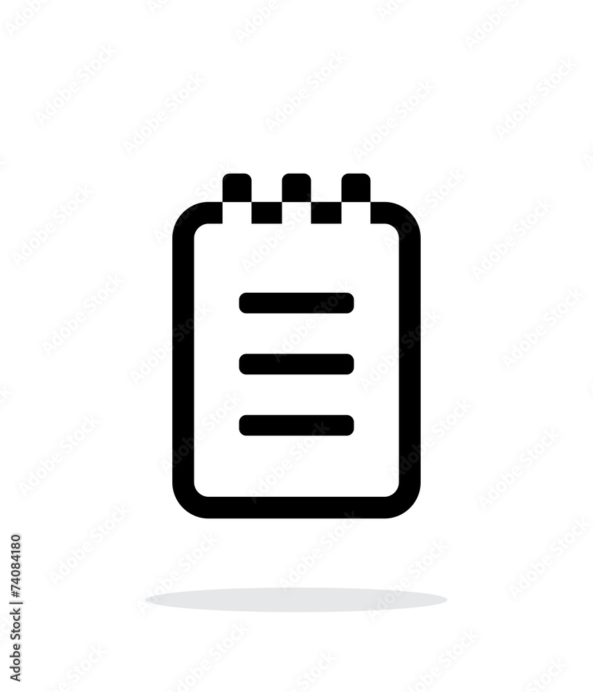 Notepad simple icon on white background. Notepad simple icon on white background.