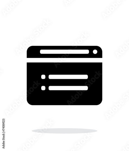 Web browser simple icon on white background.