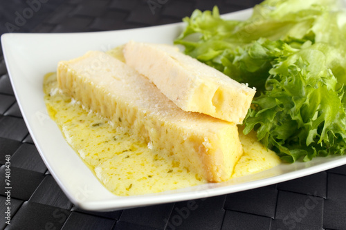 Obraz na płótnie Fish terrine made from pike perch with sausage w salonie