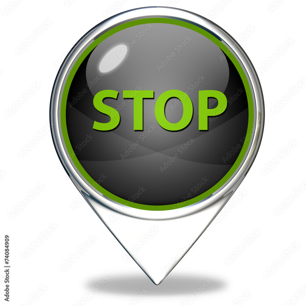 stop pointer icon on white background stop pointer icon on white background