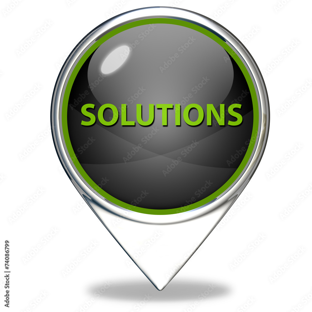 Solutions pointer icon on white background Solutions pointer icon on white background