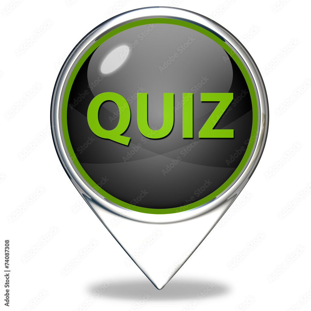 Quiz pointer icon on white background Quiz pointer icon on white background