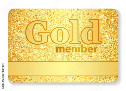 Gold member VIP card composed from glitters