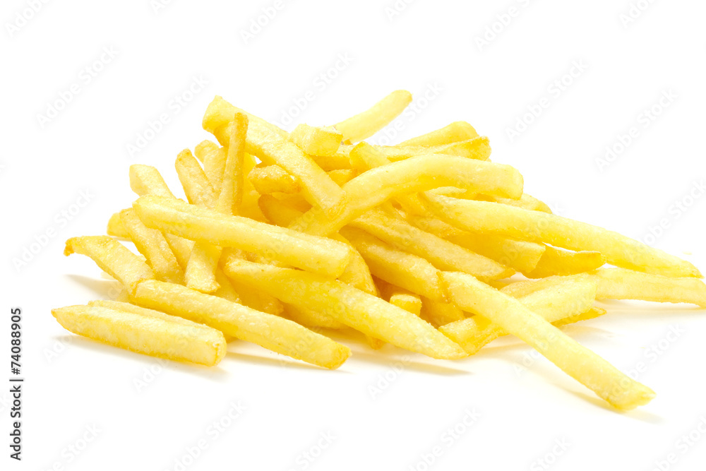 Fried potato isolated on white background Fried potato isolated on white background