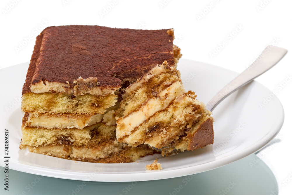 Piece tiramisu dessert Piece tiramisu dessert