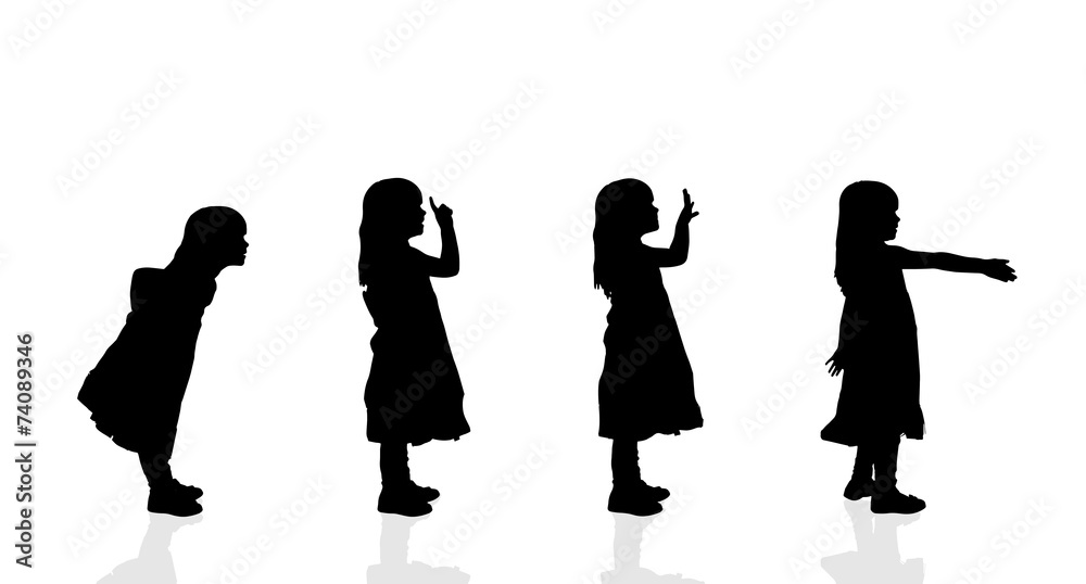 Vector silhouette of a girl.