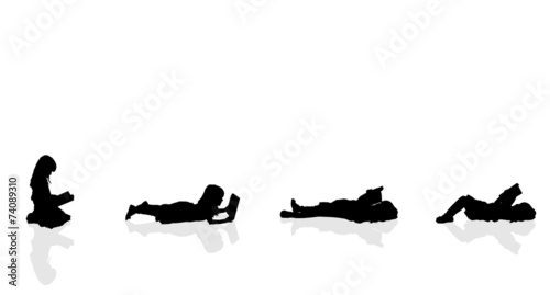 Vector silhouette of a girl.